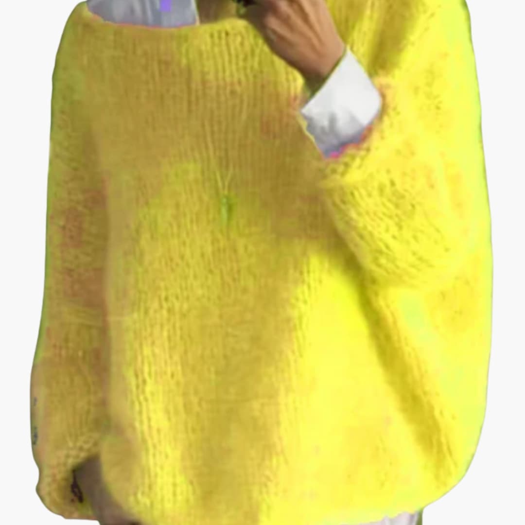 Pull femme oversize en maille avec surface texturée