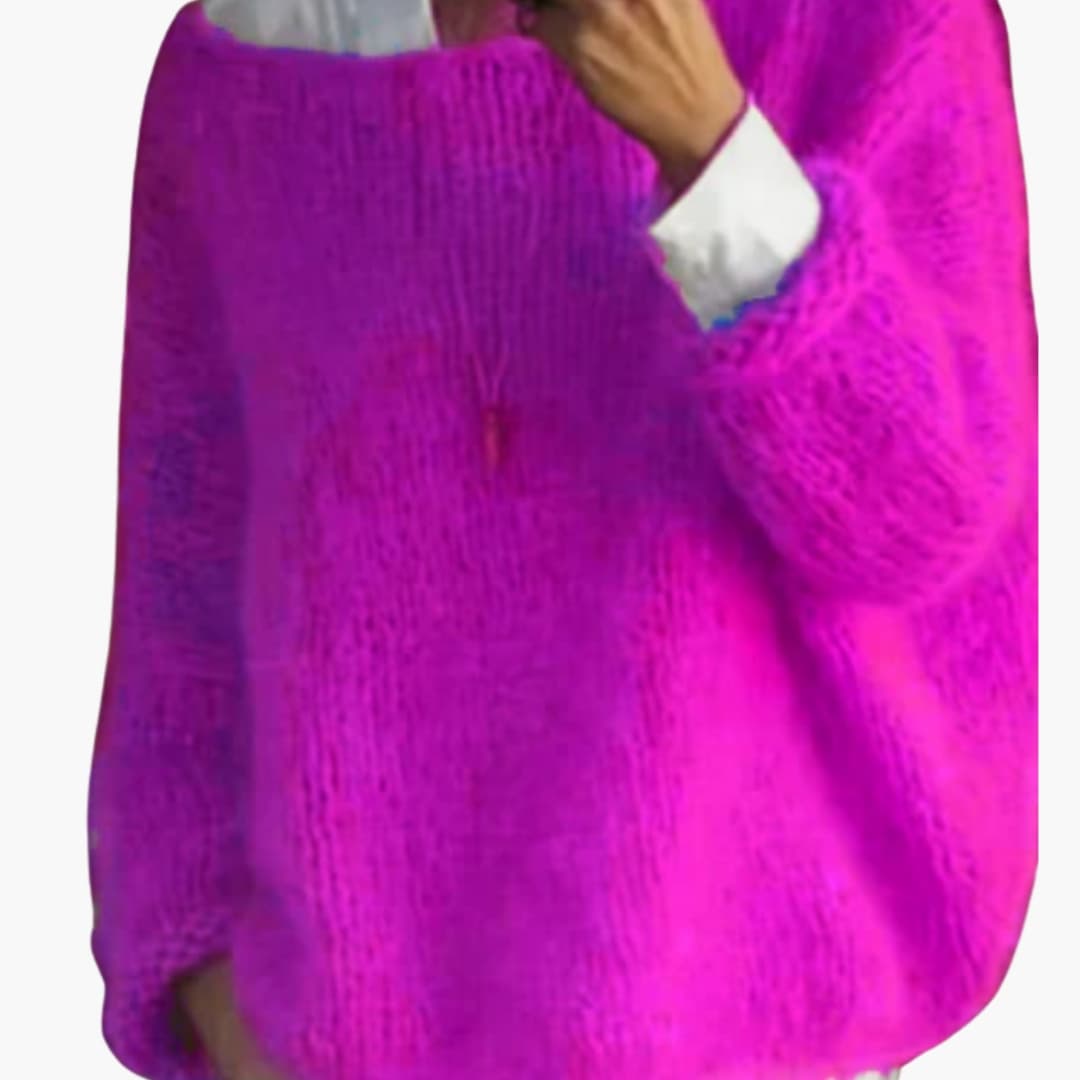 Pull femme oversize en maille avec surface texturée