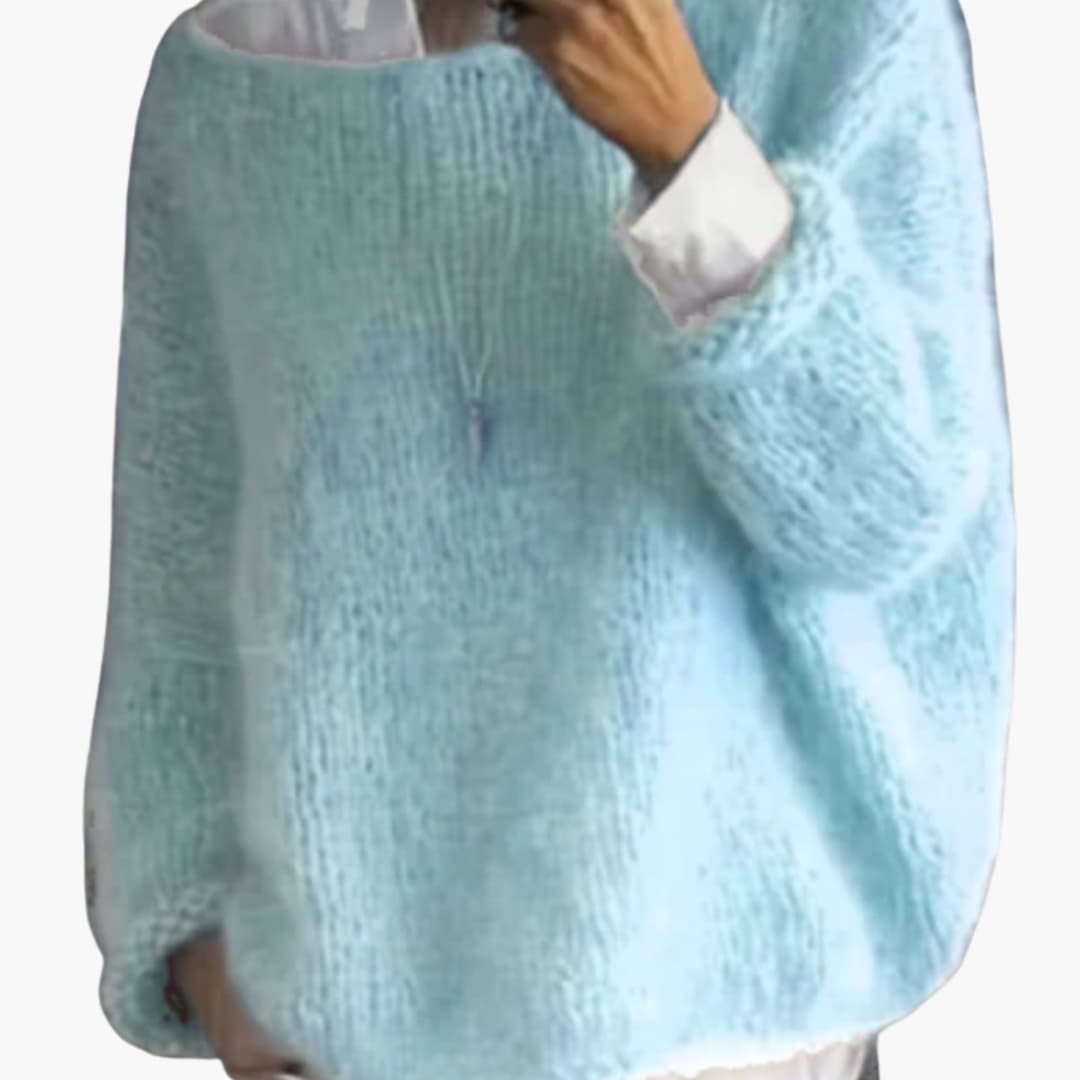 Pull femme oversize en maille avec surface texturée