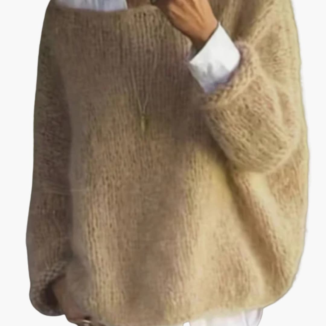 Pull femme oversize en maille avec surface texturée