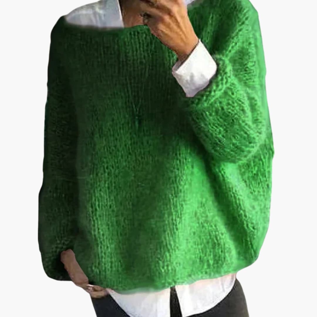 Pull femme oversize en maille avec surface texturée