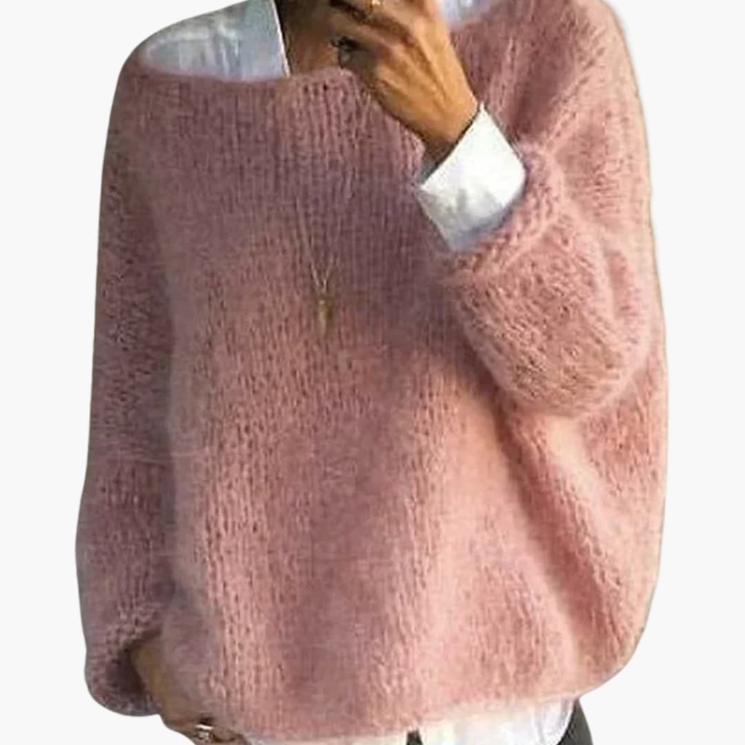 Pull femme oversize en maille avec surface texturée