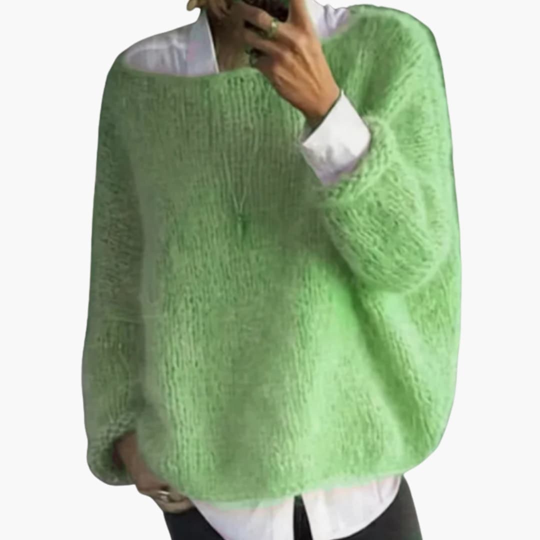 Pull femme oversize en maille avec surface texturée