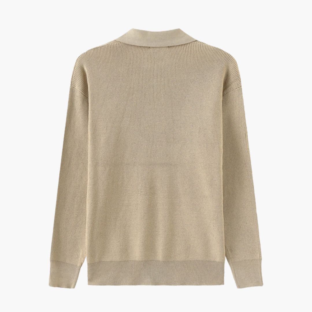 Pull homme à col mi hauteur zippé et manches longues