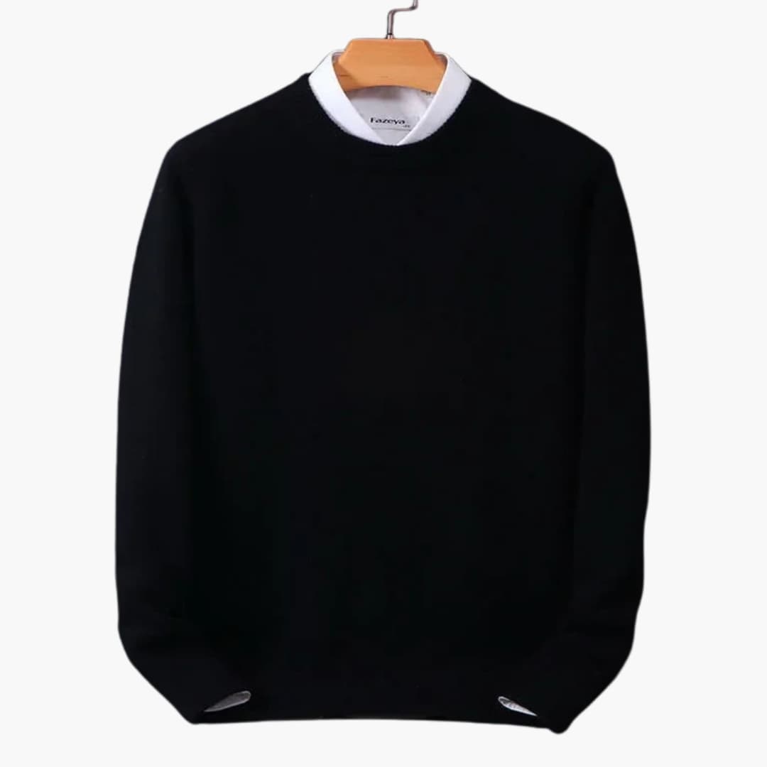 Pull homme avec col rond et surface tricotée