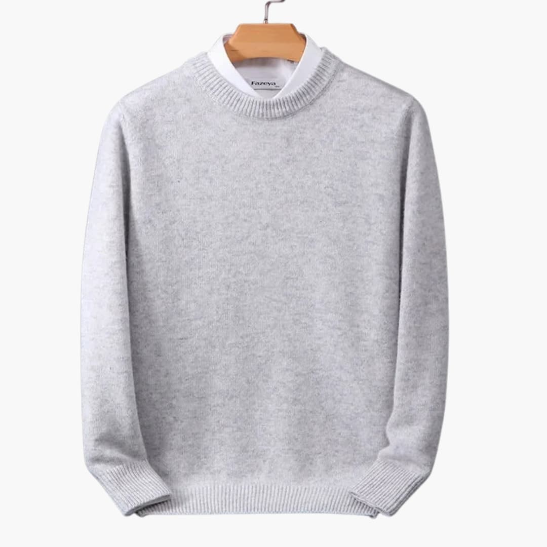 Pull homme avec col rond et surface tricotée