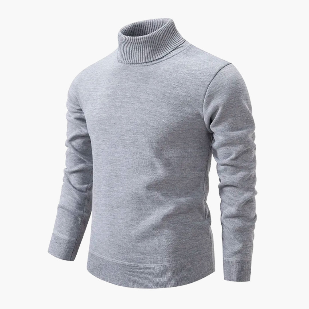 Herrtröja med polokrage och ribbad halsringning