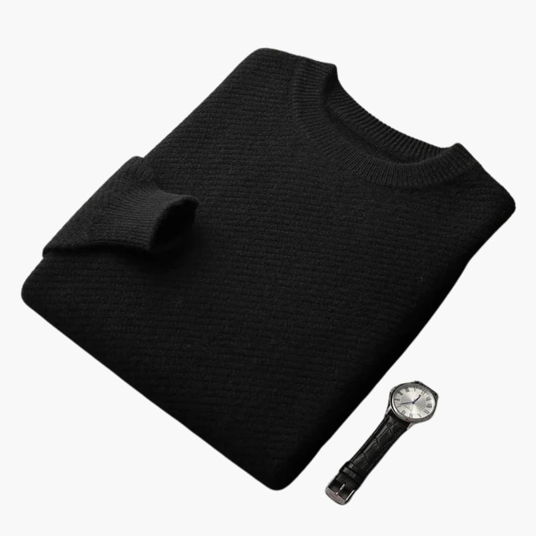 Pull homme col roulé en maille à manches longues