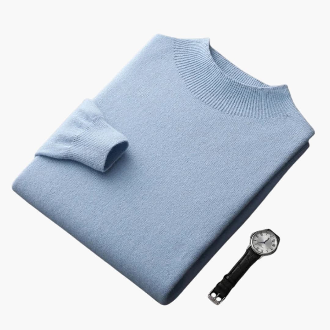 Herrtröja i stickat med långa ärmar och rak passform