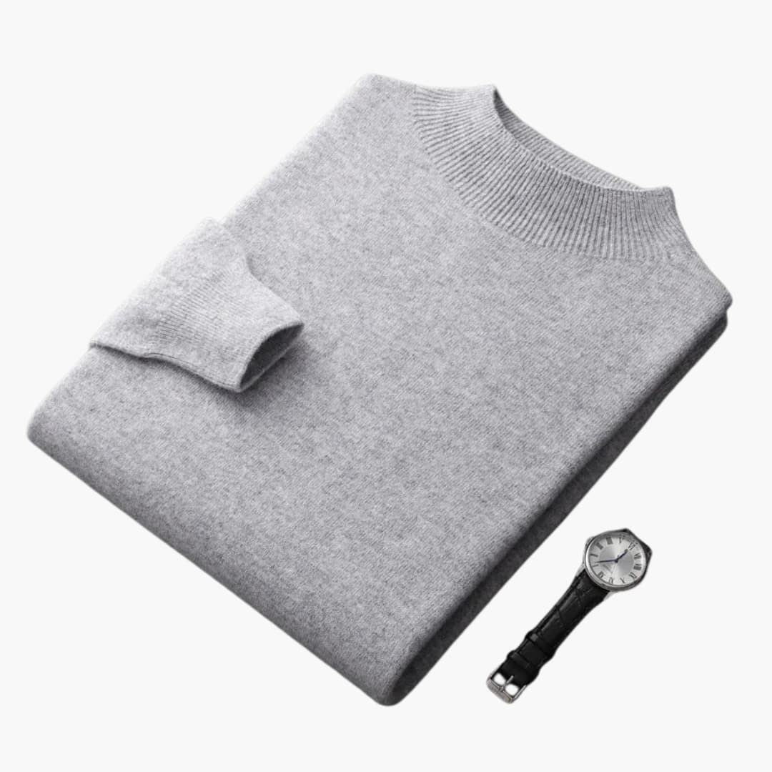 Herrtröja i stickat med långa ärmar och rak passform