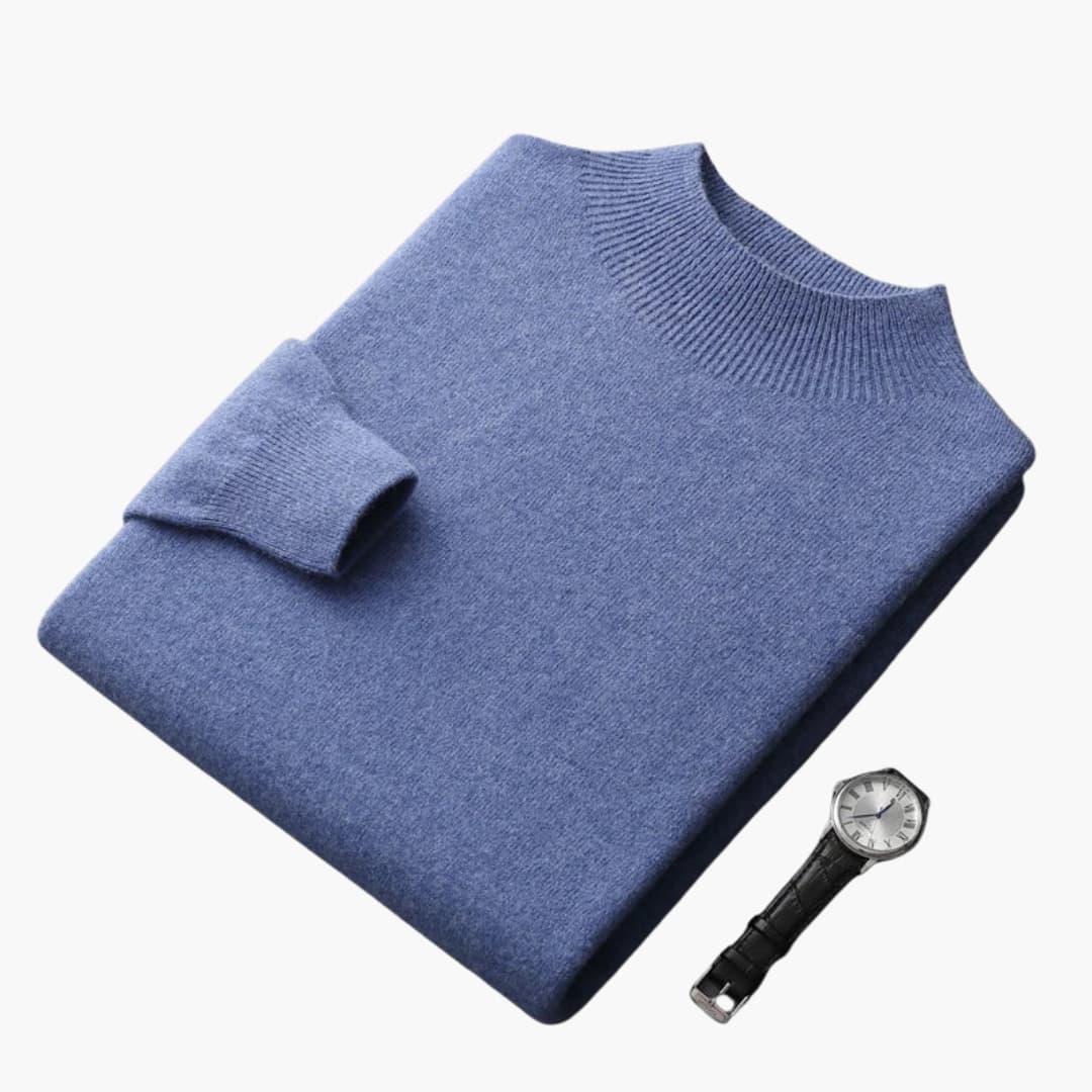 Pull homme en maille à manches longues et coupe droite