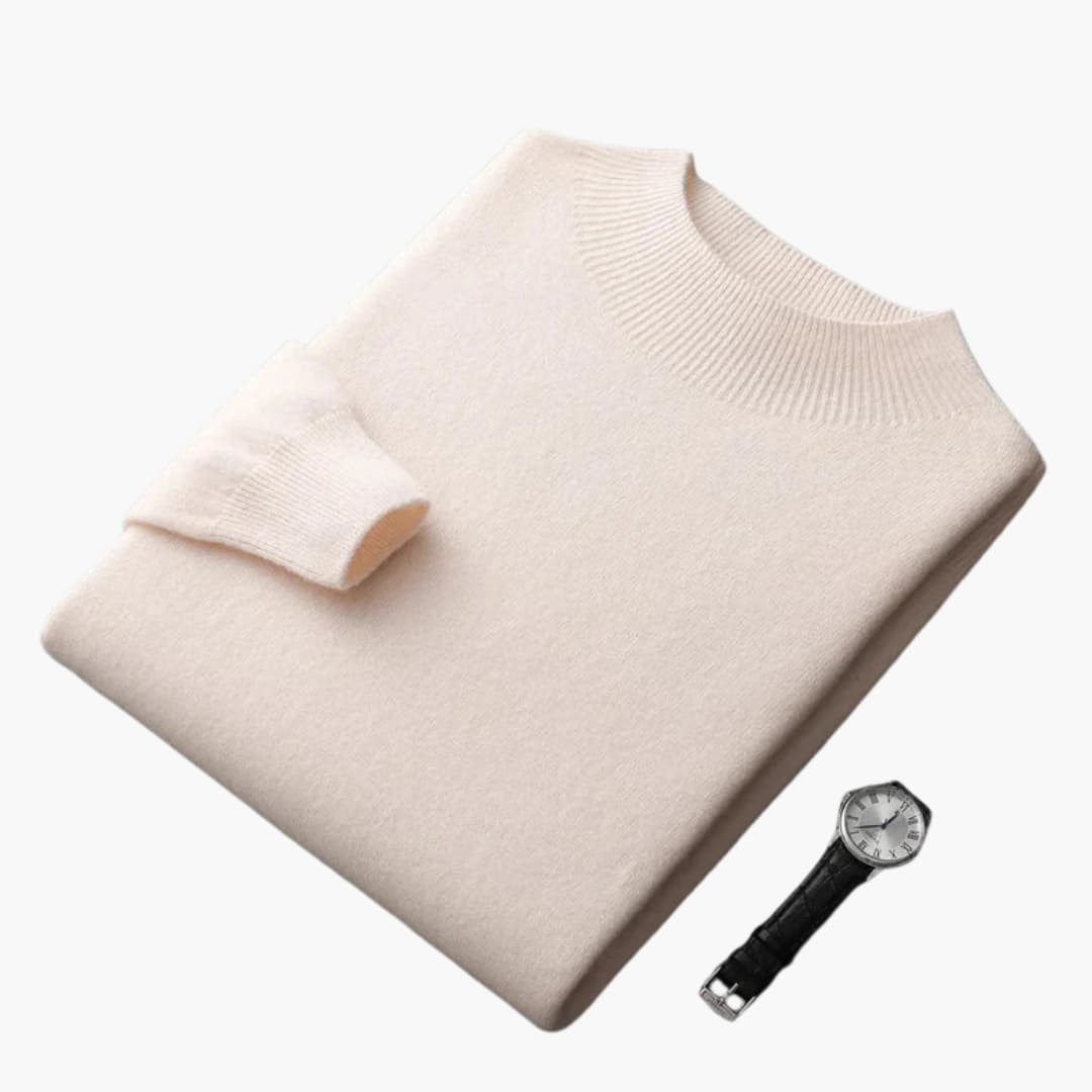 Herrtröja i stickat med långa ärmar och rak passform