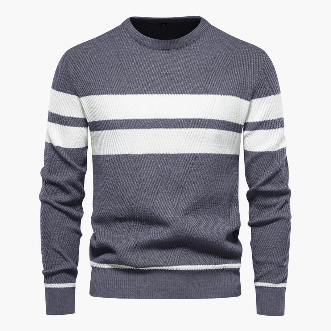 Pull rayé à col rond pour homme