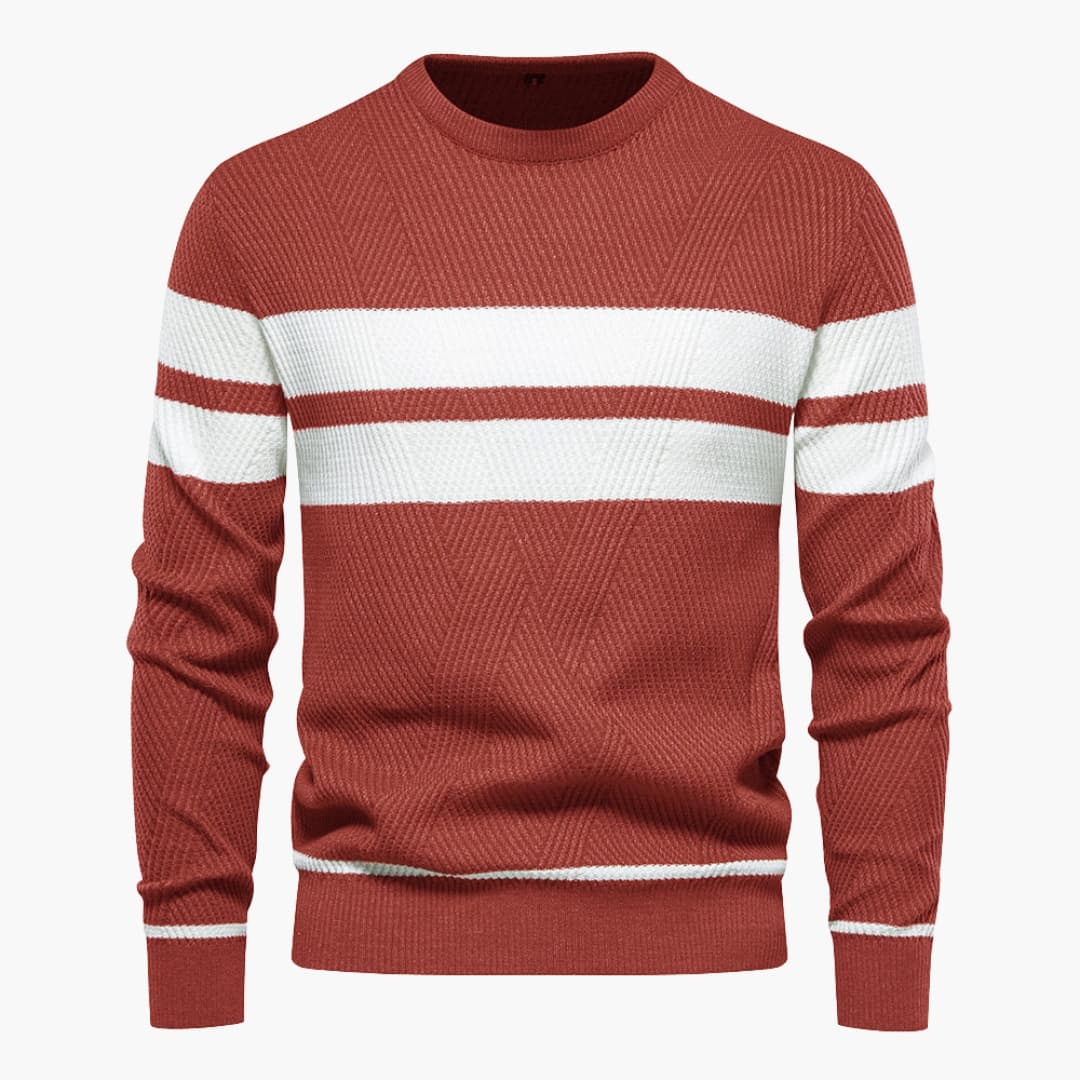 Pull rayé à col rond pour homme