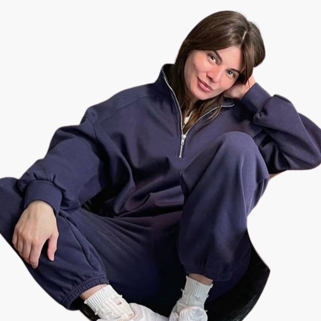 Sudadera polar para mujer con cuello alto y cierre con cremallera