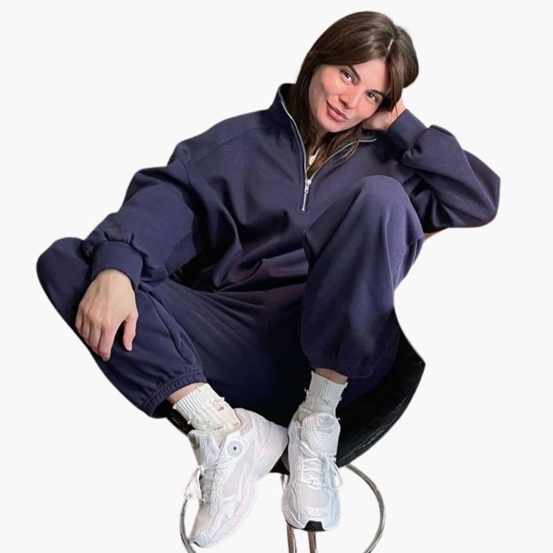 Sudadera polar para mujer con cuello alto y cierre con cremallera