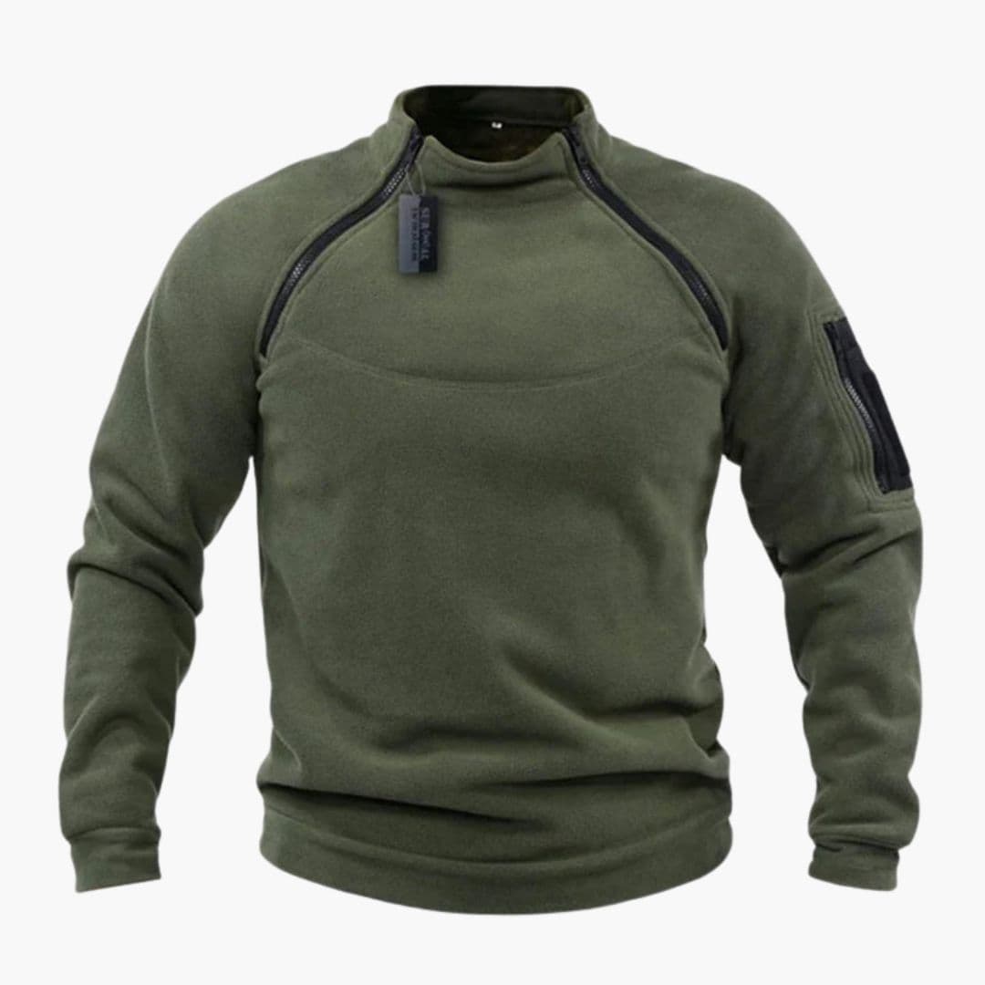 Pull polaire homme zippé avec poche sur la manche