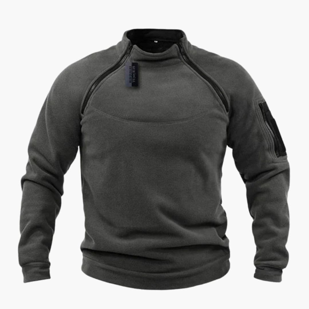 Pull polaire homme zippé avec poche sur la manche