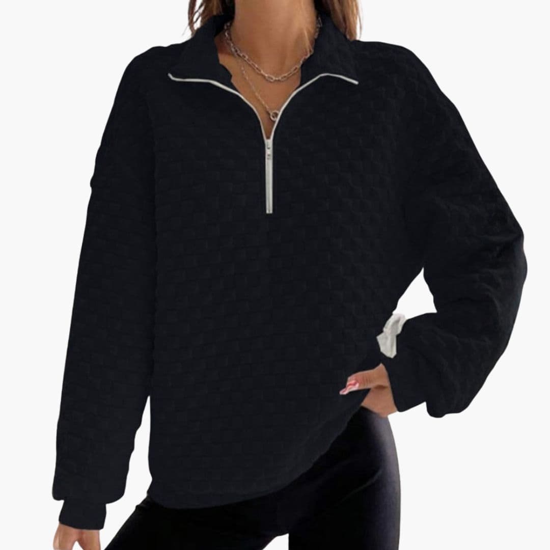 Sudadera con cremallera para mujer con cuello alto