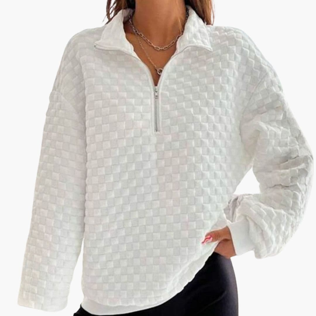 Sudadera con cremallera para mujer con cuello alto