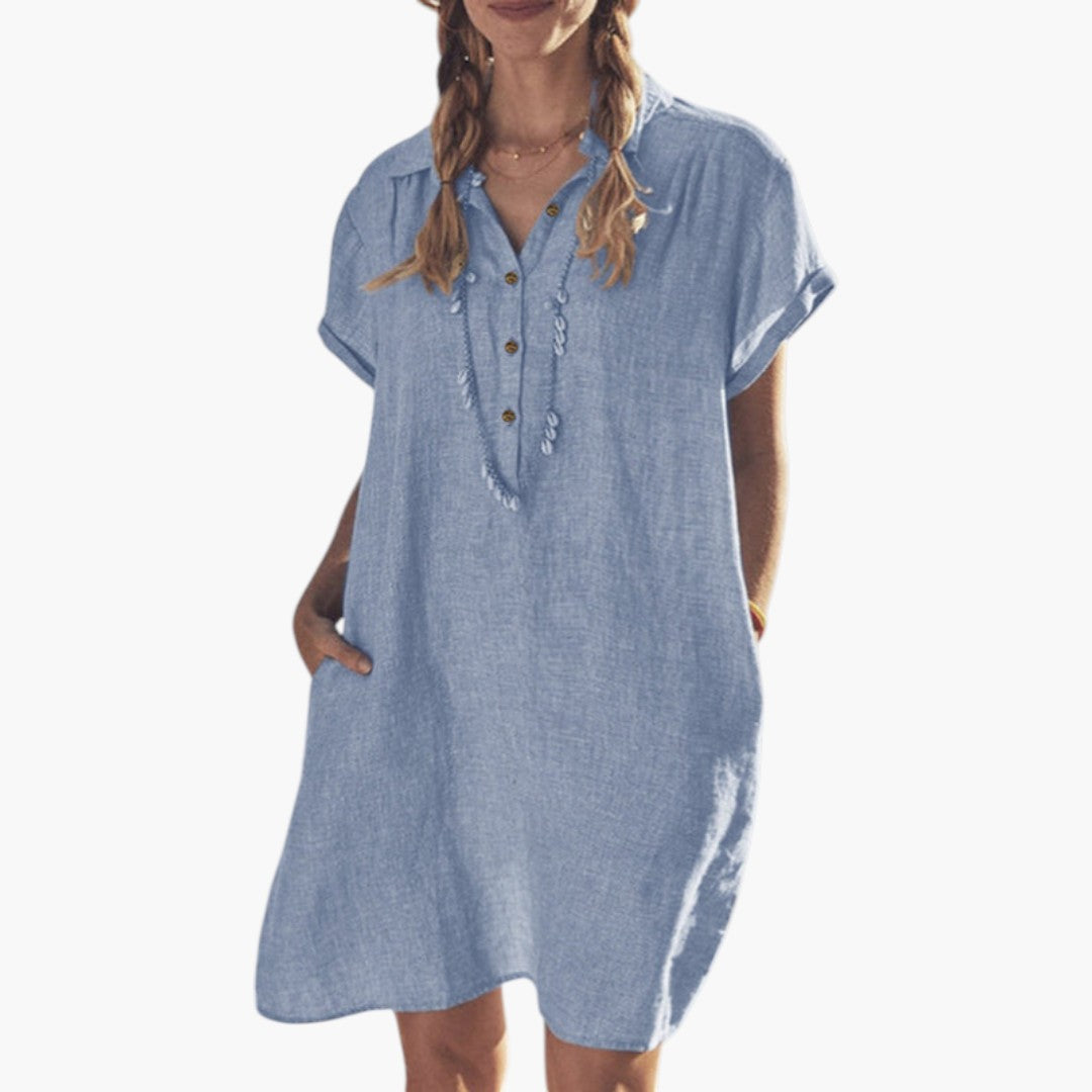 Women's Shirt Dress with Button Placket