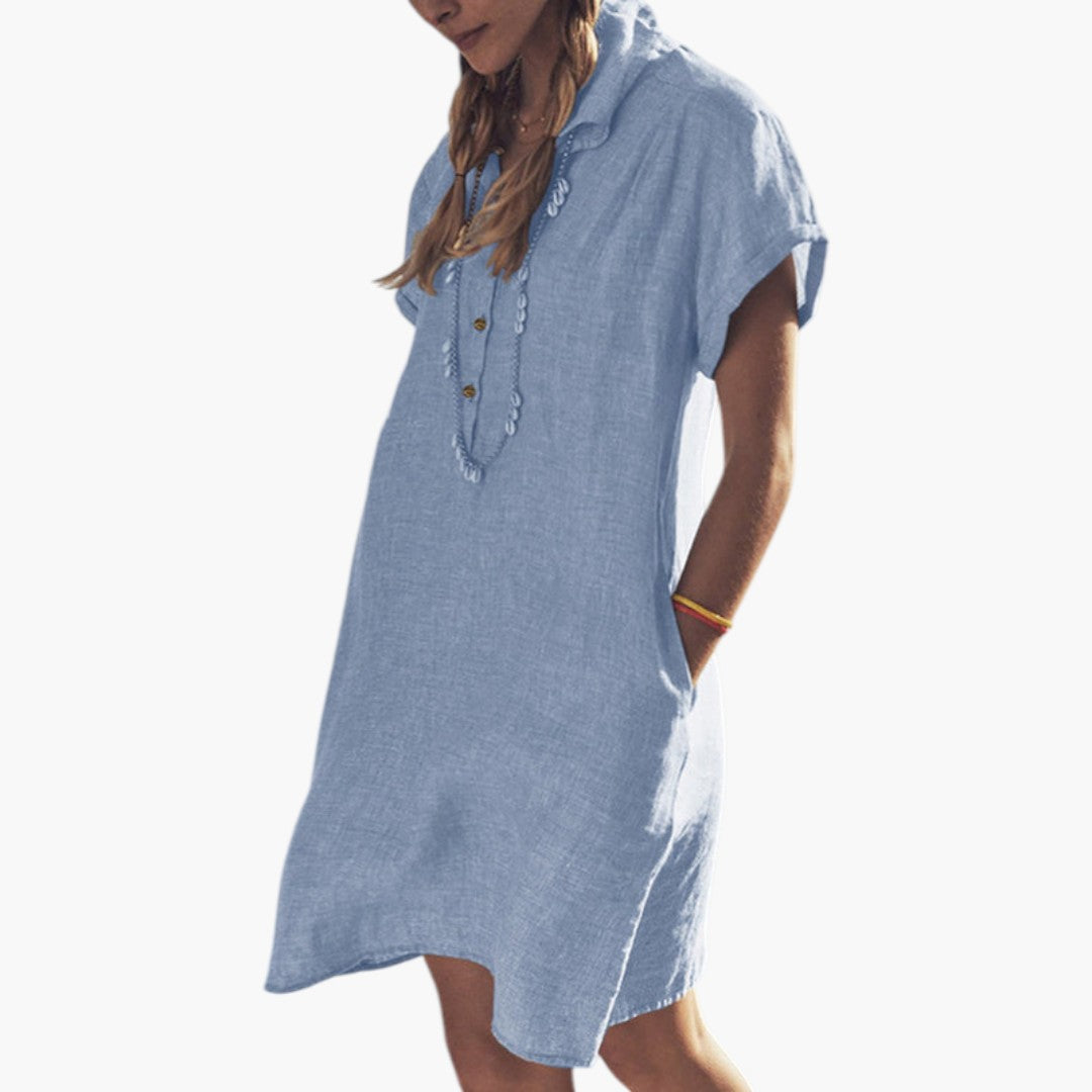 Women's Shirt Dress with Button Placket