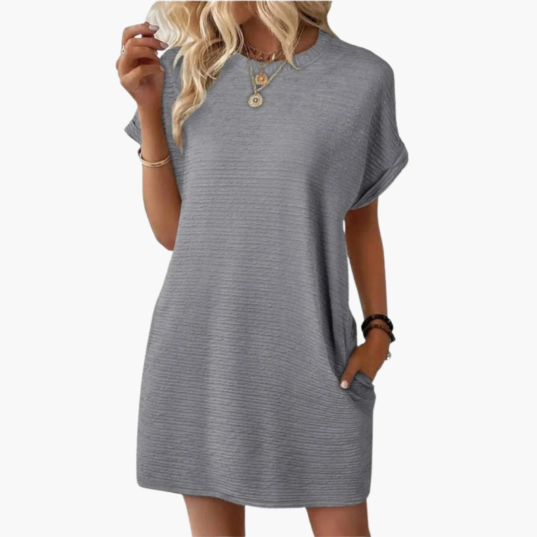 Vestito corto donna con maniche risvoltate
