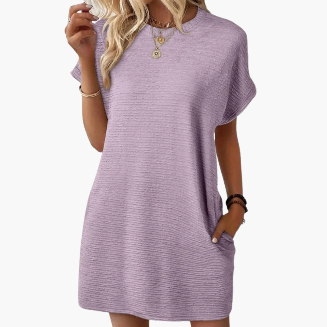 Vestito corto donna con maniche risvoltate