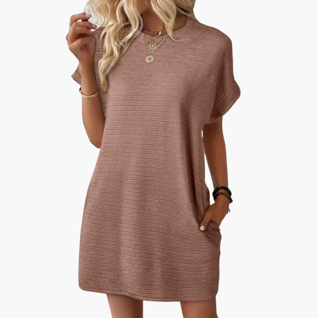 Vestito corto donna con maniche risvoltate
