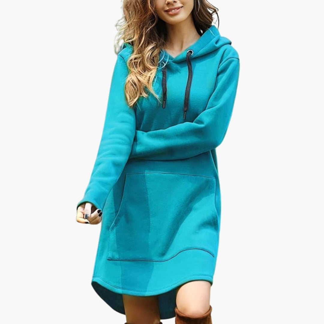 Vestito da donna con cappuccio e tasca a marsupio