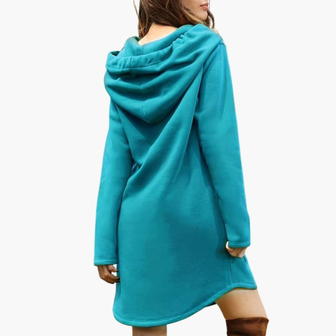 Vestito da donna con cappuccio e tasca a marsupio