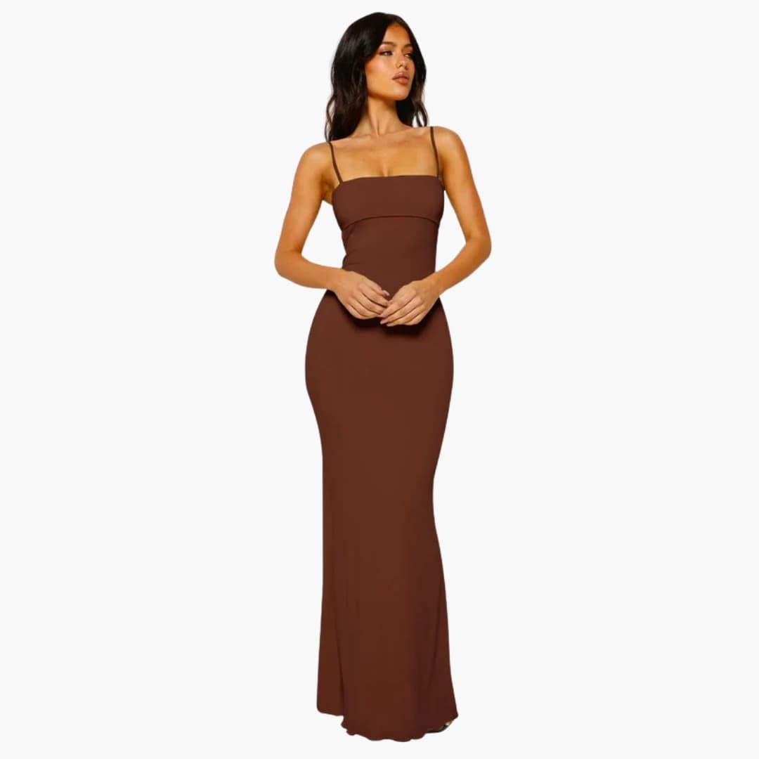 Robe Longue Femme avec Bretelles Spaghetti