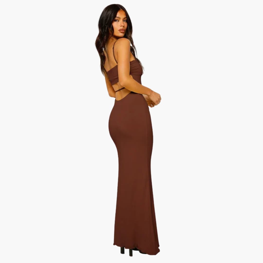 Robe Longue Femme avec Bretelles Spaghetti