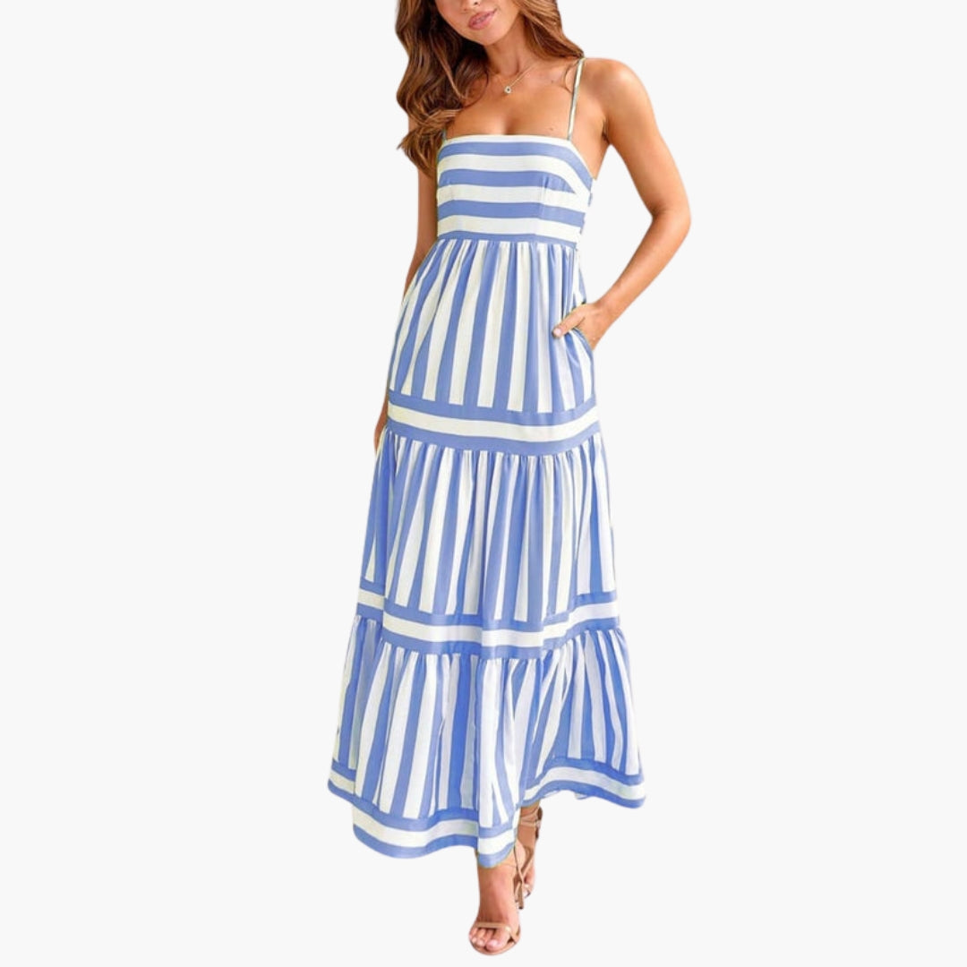 Maxi Dress for Women with Straps and Pockets