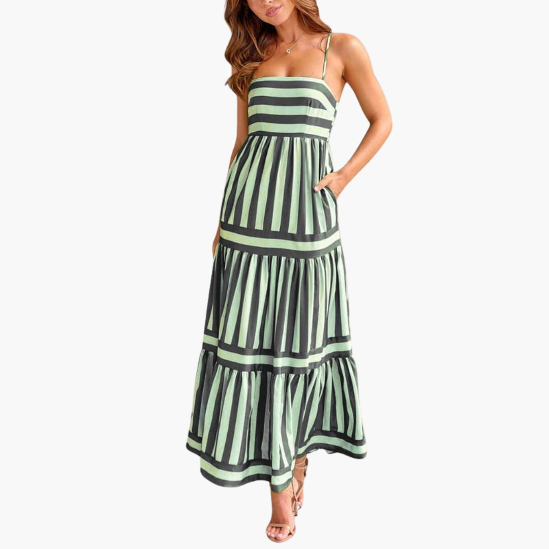Maxi Dress for Women with Straps and Pockets