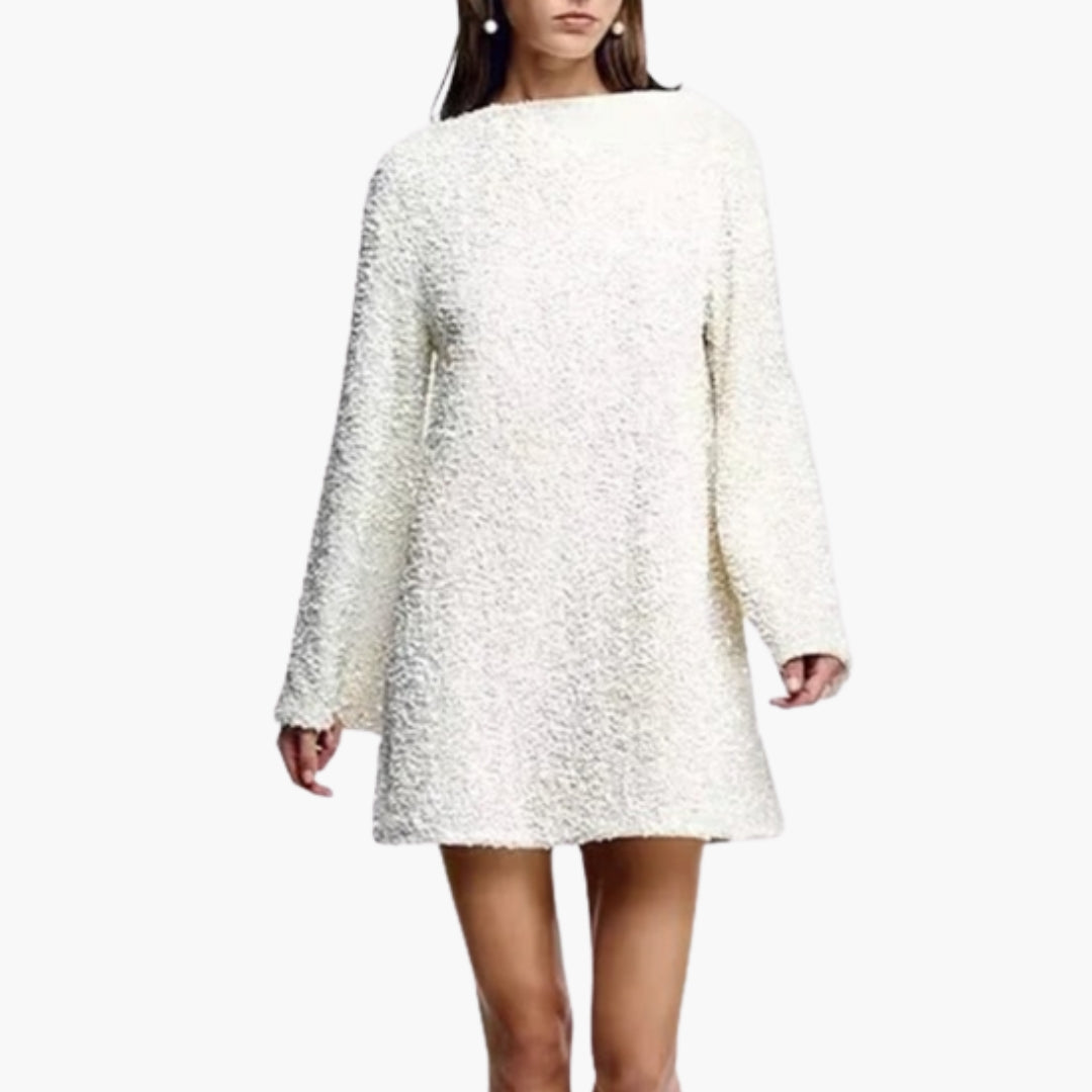 Mini-jurk voor dames met ronde hals en paillettenoppervlak