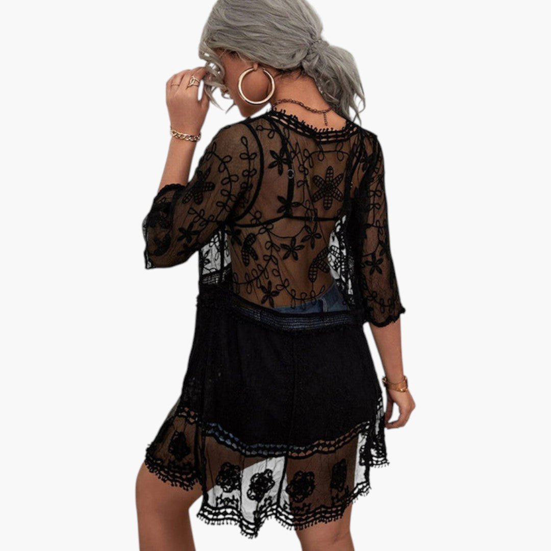 Abito Mini Donna con Pizzo e Taglio Ampio
