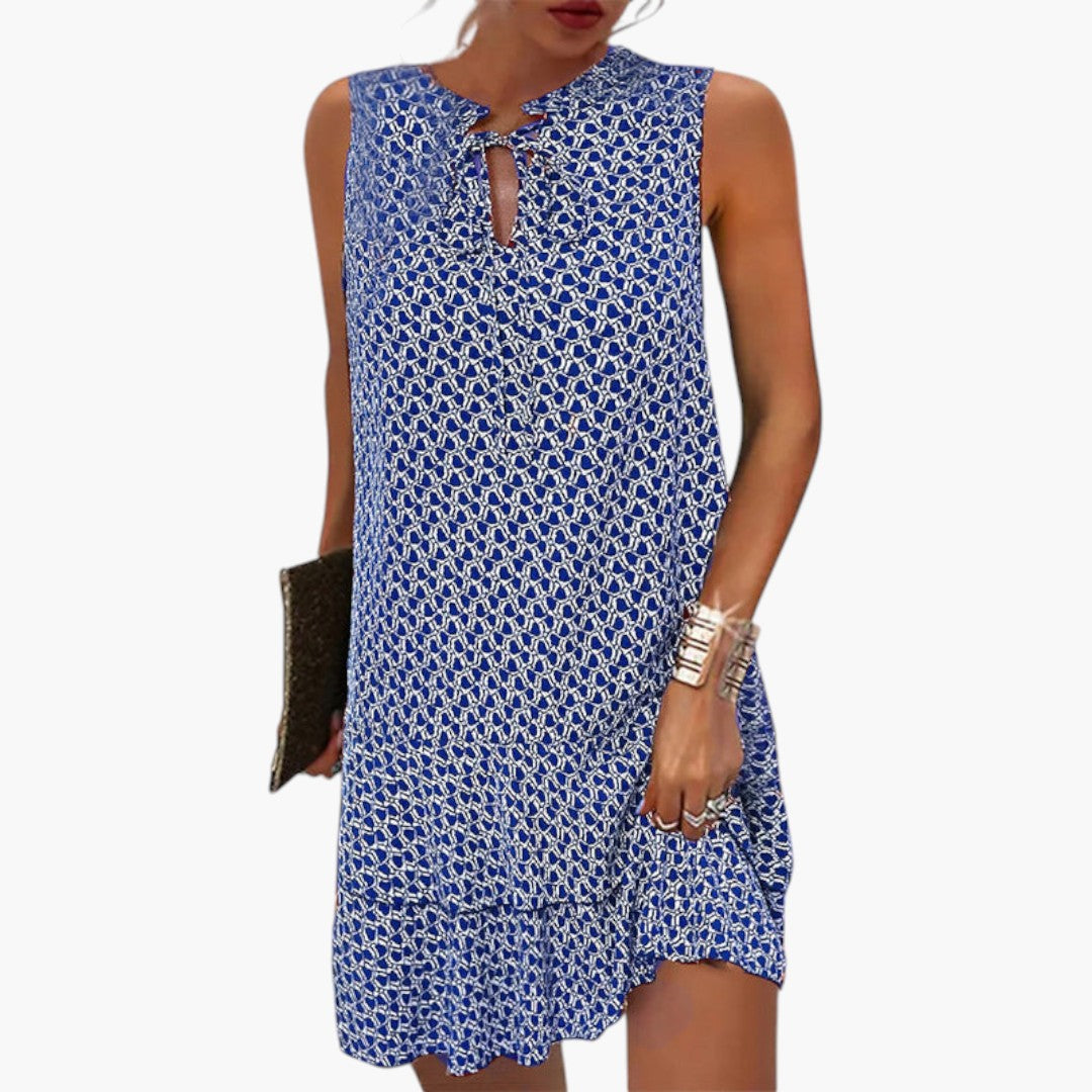 Women's Sleeveless Mini Dress with Abstract Print