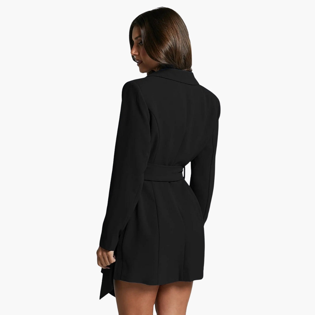 Robe blazer femme avec col à revers et ceinture