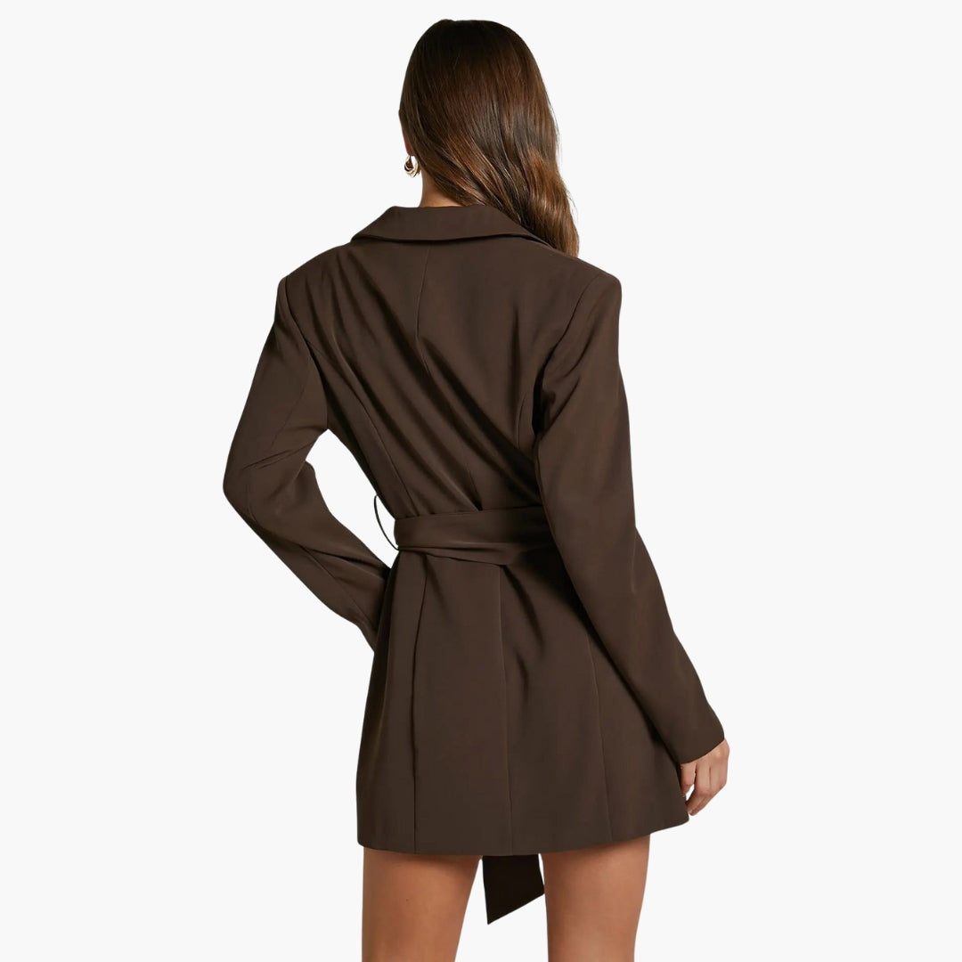 Robe blazer femme avec col à revers et ceinture