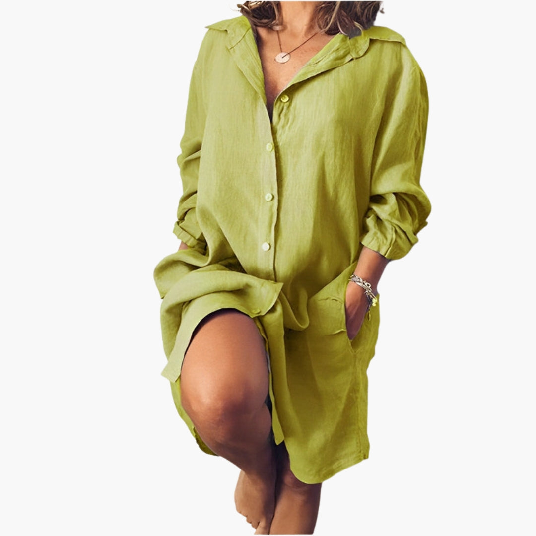 Vestito camicia donna a maniche lunghe