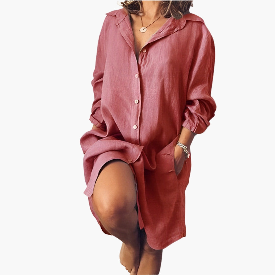 Vestito camicia donna a maniche lunghe