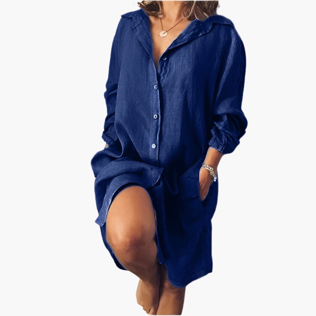 Vestito camicia donna a maniche lunghe