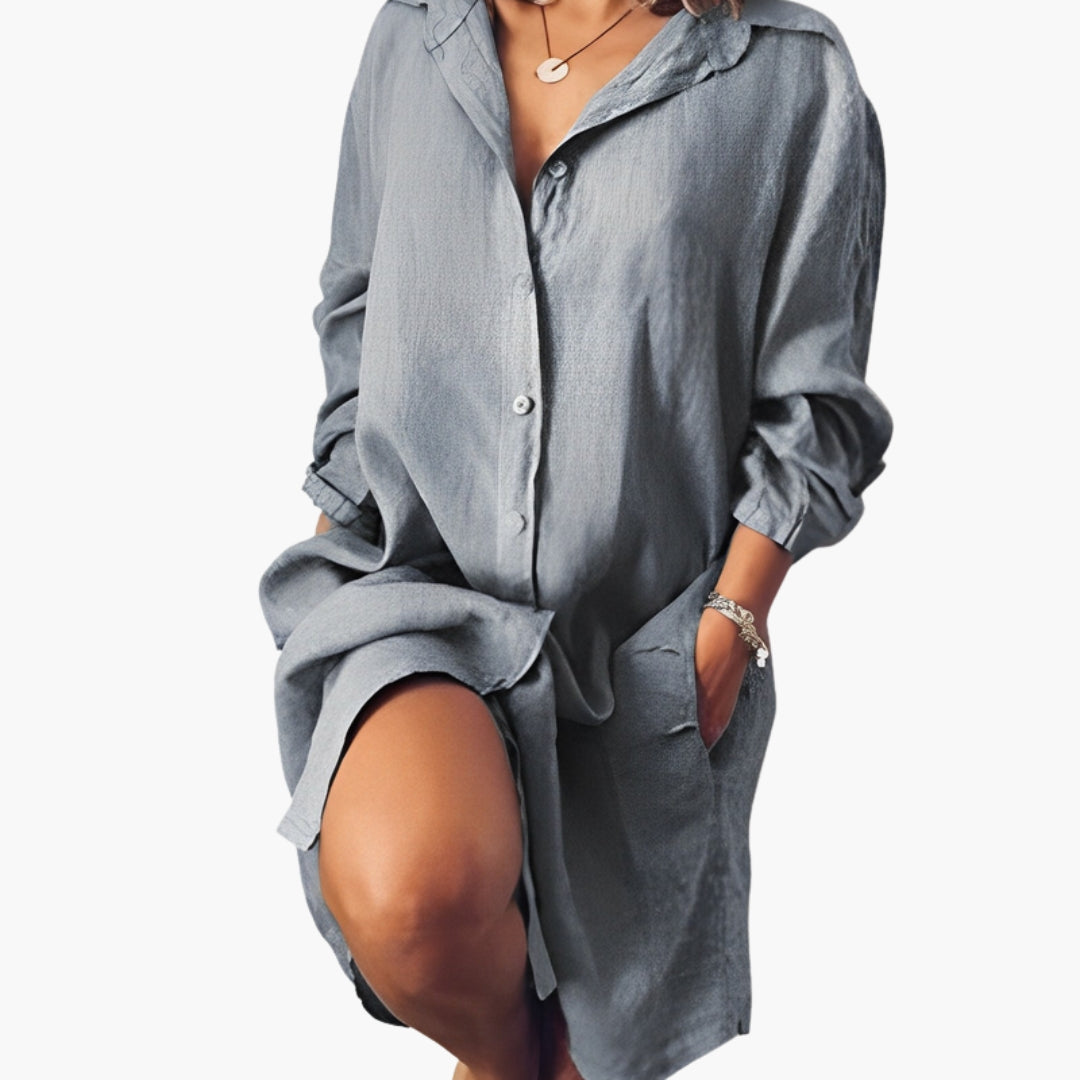 Vestito camicia donna a maniche lunghe