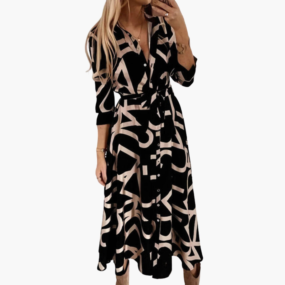 Vestito camicia donna con motivo geometrico