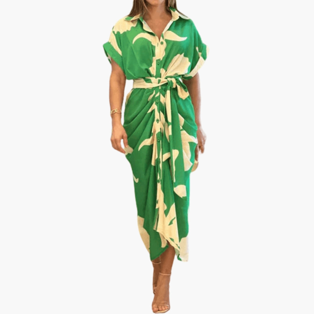 Robe chemise femme avec ceinture et boutonnage devant