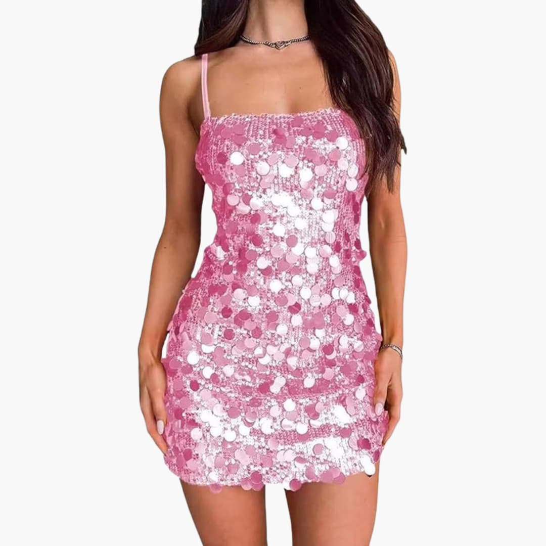 Robe courte pour femme avec motif en spirale et fines bretelles