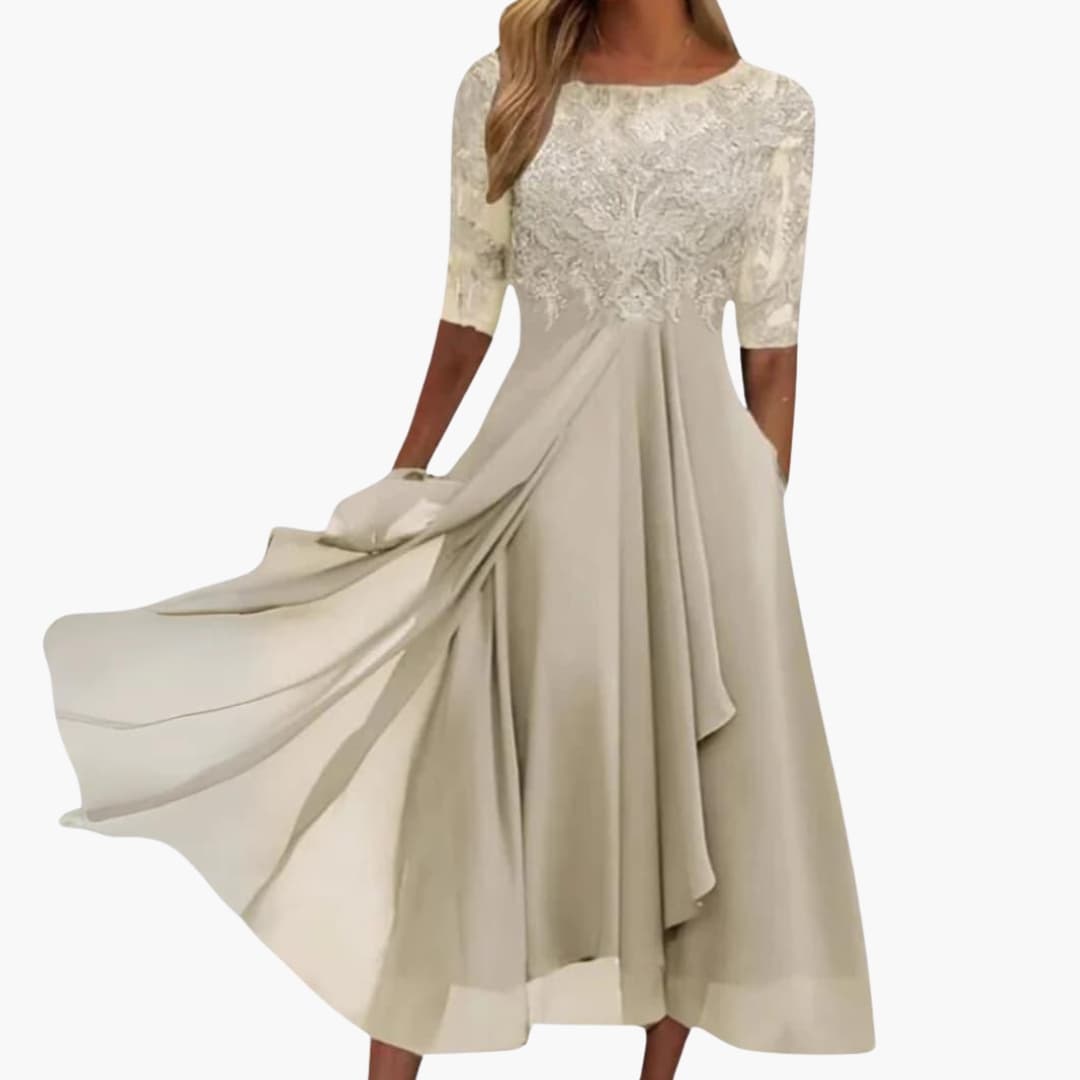 Robe de Soirée Femme avec Haut en Dentelle