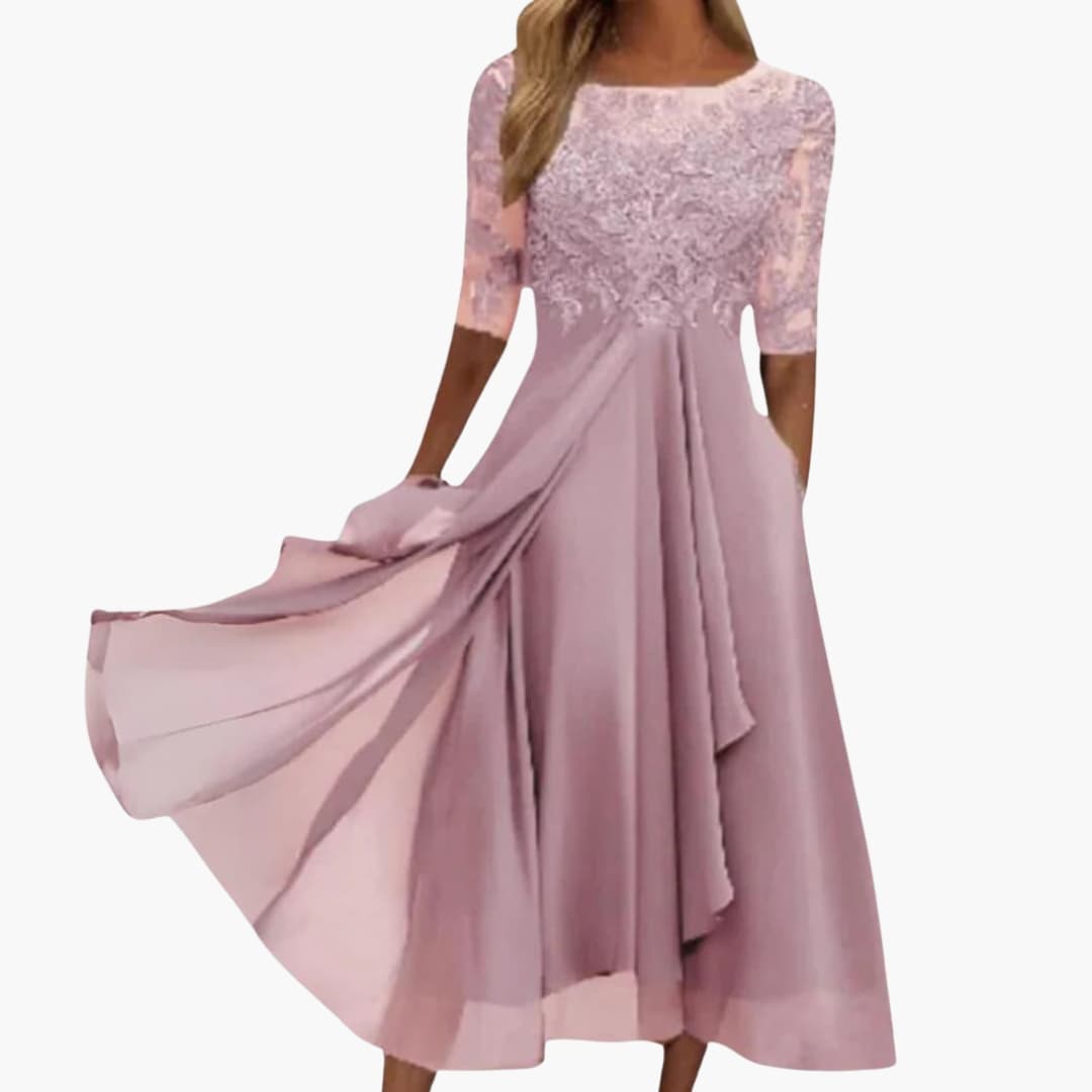 Robe de Soirée Femme avec Haut en Dentelle