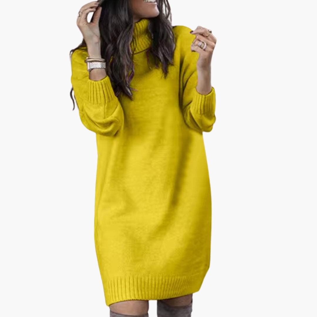 Robe femme à col montant et manches longues